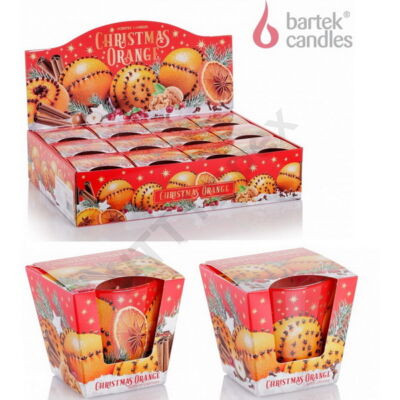 BRT5797GYPO Bartek poharas gyertya 115 gr Christmas Orange 12db/cs