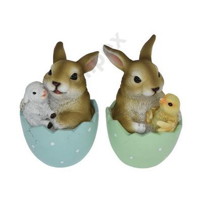 DDK4856LDLK Nyúl pöttyös tojáshéjban báránnyal, csibével poly 16cm DD64856