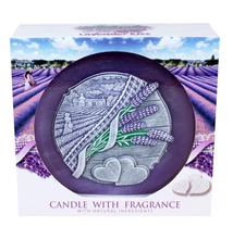 BRT4674GYDI Díszgyertya kép 130mm  Levender Kiss