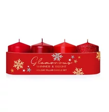 BRT8393GYKA ADVENTI Gyertya Glamours 50x70mm 4db-os Piros