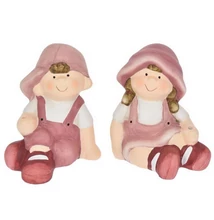 DDK5053LDLK Gyerek lepkehálóval ülő kerámia 10x8,5x12cm  DD65053