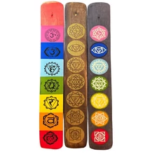GLD1482FSTT Füstölőtartó Fa, lapos, 7 chakra GLD-1482