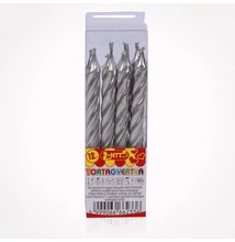 FST6233GYTR Tortagyertya Ezsüst Metál 12 db-os  FST6233