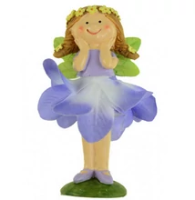 VRT1112LDLK Figura tündér poly 12,5cm virág szoknyás lila LR24-0391