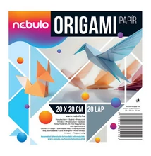NBT0012PIEE Origamipapír, 20x20 cm, 20 lapos, 80g, vegyes színek, Nebulo