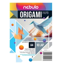 NBT0013PIEE Origamipapír, A4, 10 lapos, 80g, vegyes színek, Nebulo