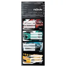 NBT0036PIIS Füzetcímke, 12 db-os, Sportautó, vegyes minták, Nebulo
