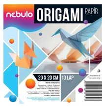 NBT0139PIEE Origamipapír, 20x20 cm, 10 lapos, 80g, vegyes színek, Nebulo