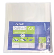 NBT8682PIID Tankönyvborító, A5, ragasztócsíkkal, víztiszta, sima felületű, 10 ív/csomag, Nebulo