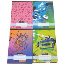 NBT8907PIIS Füzet, A5, Tüzött, hangjegy, 36-16, Mix minták, Nebulo