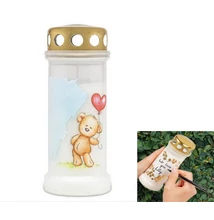BLS8910GYKG Bolsius kegyeleti gyertya NR6L Teddy bear WHI 12db/cs
