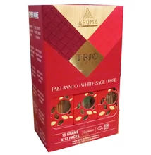 ARM9061FSLD AROMA TRIO Füstölő 15g x 12db/dob. PALO SANTO+WHITE SAGE+ROSE