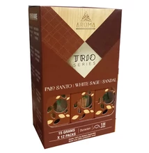 ARM9062FSLD AROMA TRIO Füstölő 15g x 12db/dob. PALO SANTO+WHITE SAGE+SANDAL