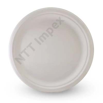 CHM1437FEED Bagasse kerek tényér 25cm 50db/cs