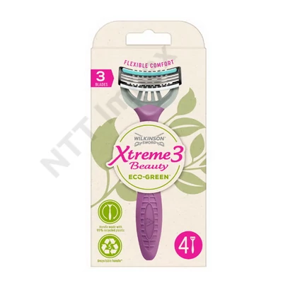TNT7300DRBR WILKINSON Eldobható borotva XTREME3 Beauty ECO Green női 4db-os