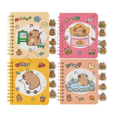 PTR1273PIIS Jegyzettömb CAPYBARA spirálos 64 lapos 8.7x11.3 cm