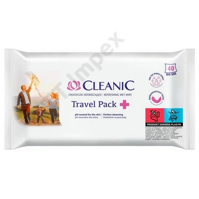 TNT2889DRHT Cleanic frissítő törlőkendő - ANTIBACTERIAL 40 lapos Travel Pack