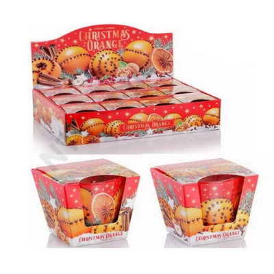 BRT5797GYPO Bartek poharas gyertya 115 gr Christmas Orange 12db/cs