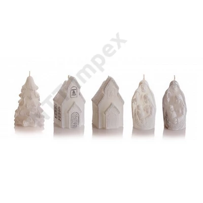 BRT6419GYKA Díszgyertya Christmas Wonders figurka 75 mm WHITE  20DB/DOB.