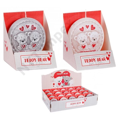 BRT6957GYDI Díszgyertya 75mm Teddy Bear Dysk 20db/cs
