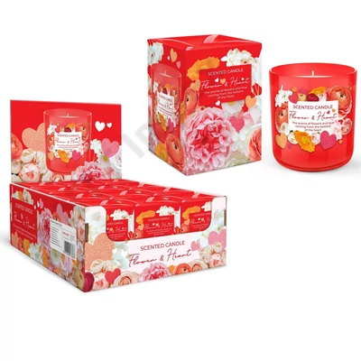 BRT7422GYPO Bartek poharas gyertya 150g Flower & Hearts  12db/cs