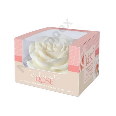 BRT7964GYIL Díszgyertya figurka 120x70mm Velvet Rose fehér