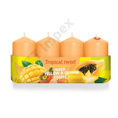 BRT7968GYIL Adventi Illatos Gyertya 4/40x70mm Vegyes Sárga Gyümölcs