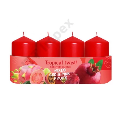 BRT7969GYIL Adventi Illatos Gyertya 4/40x70mm Vegyes Piros Gyümölcs
