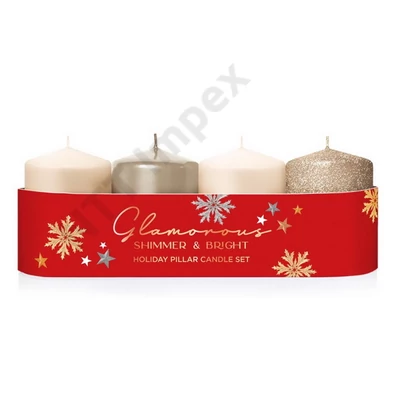 BRT8392GYKA ADVENTI Gyertya Glamours 50x70mm 4db-os Capp.