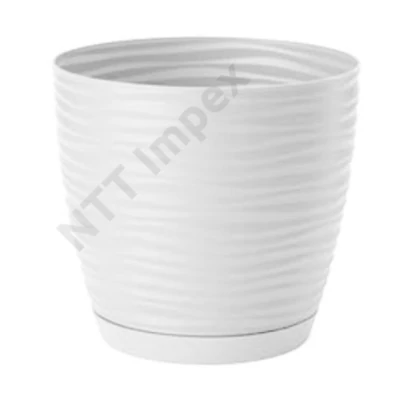 DDK4759HKMU Kaspó SAHARA kerek alátéttel 15 műa.15x14cm fehér FP3020011