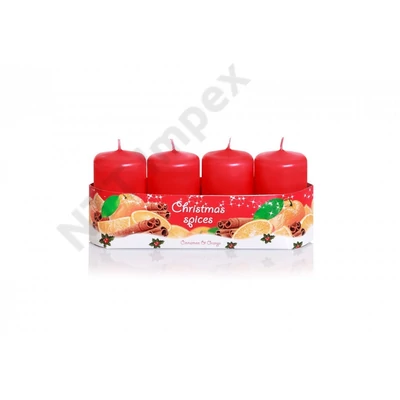 BRT8388GYKA ADVENTI Gyertya 40x70mm Christmas Spices Narancs-Fahéj