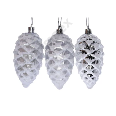 DDK0334LDLK Toboz műanyag, dobozban 10cm ezüst 3féle S/3 DD50334