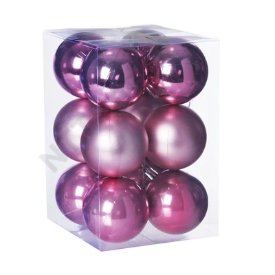 DDK1244LDLK Gömb, dobozban műanyag 6cm pink 3 féle S/12 DD51244