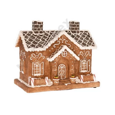 DDK2328LDLK Mézeskalács házikó LED-fénnyel, poly 25x14,5x21,5cm színes DD62328