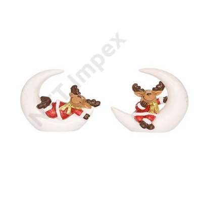 DDK2565LDLK Szarvas holdon, poly, 6,3x2,8x6,3 cm,  DD62565