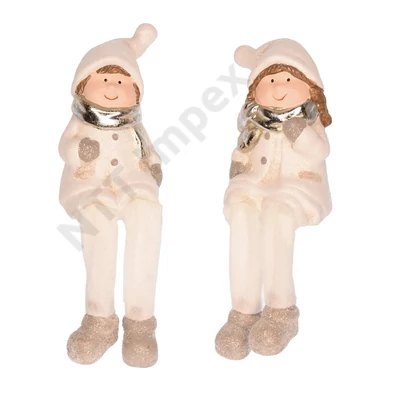 DDK2690LDLK Gyerek fiú, lány sállal lógólábú porcelán 6,3x5,7x9,8cm CN DD62690