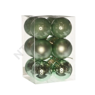 DDK3110LDLK Gömb dobozban műanyag 6cm menta zöld 3 féle S/12 DD63110