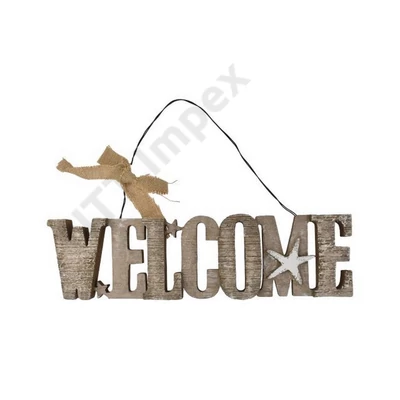 DDK5225LDLK Dekoráció welcome fel. Akasz.fa 40x2x11cm natúr DD65225