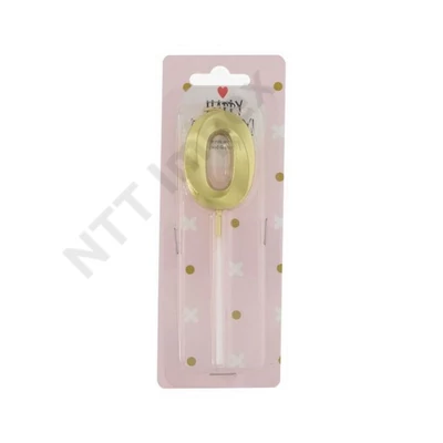 DDK7028GYTR Szülinapi számgyertya 0-s betűzős parafin 5cm arany DD67028