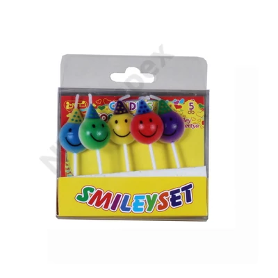 FST0008GYTR TORTAGYERTYA SMILEY 5db-os FST0008