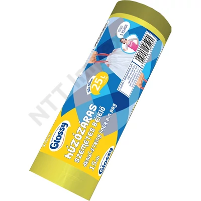 GLS8548HKSS Glossy húzózáras szemeteszsáks 25l