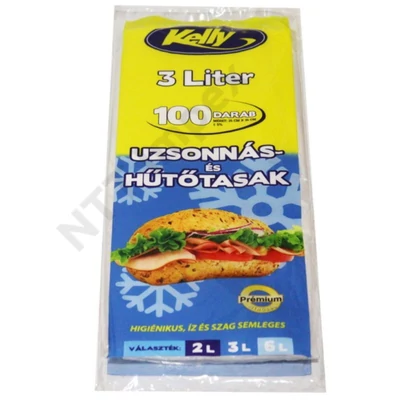KEL1032FEKK Kelly uzsonnás és hütötasak 3l 25x35cm 100db-os