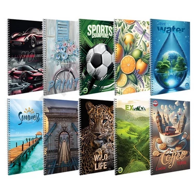 TTP0109PIIS Spirálfüzet T-Creativ A/4 mintás fedelű, vonalas 70 lapos