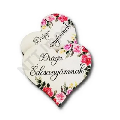 VRT1386LDLK TÁBLA fa DRÁGA ÉDESANYÁMNAK SZÍV 7*7,7cm LV