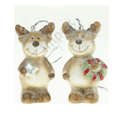 VRT8088LDLK Figura szarvas terrakotta 7cm 2féle akasztós barna A239-32605B-7