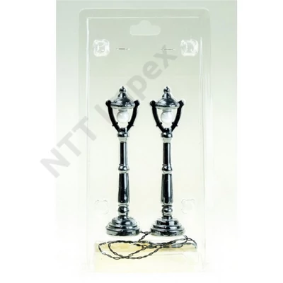 VRT9142LDLK Kandeláber plasztik 12cm s/2 LED-es fekete 22003