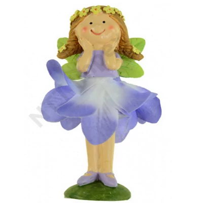 VRT1112LDLK Figura tündér poly 12,5cm virág szoknyás lila LR24-0391