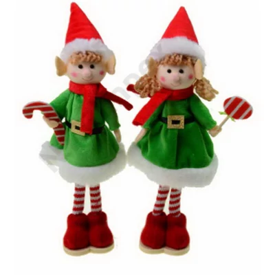 VRT3103LDLK Figura Elf manó textil álló 27cm zöld