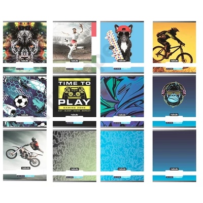 NBT8892PIIS Füzet, A4, tüzött, vonalas, 81-32, Xtreme minták, Nebulo