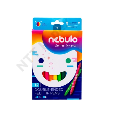 NBT3050PIIS Filctoll készlet, 12 színes, kétvégű, Nebulo